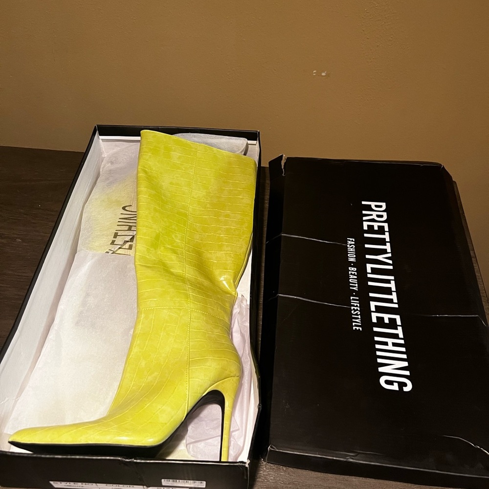 PLT- Lime Knee High Boots